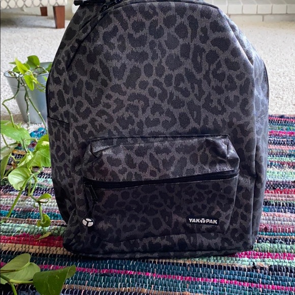 black leopard print backpack